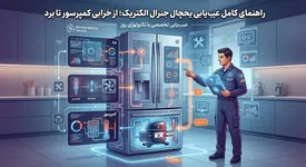 راهنمای کامل عیبیابی یخچال جنرال الکتریک؛ از خرابی کمپرسور تا برد