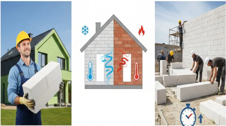 سرعت بالای اجرای بلوک سبک نسب به آجر