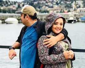 نرگس محمدی در کنار همسر تهیه کننده اش/ عکس