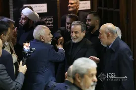 روحانی، قالیباف و ظریف در مراسم ختم خواهر عراقچی/ تصاویر