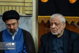 سیدمجتبی خامنه‌ای در مراسم تشییع خواهر بادامچیان