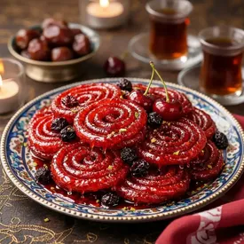 طرز تهیه زولبیا آلبالویی برای ماه رمضان