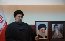 گریه سید حسن خمینی در مراسم وداع با رهبر شهید/ عکس