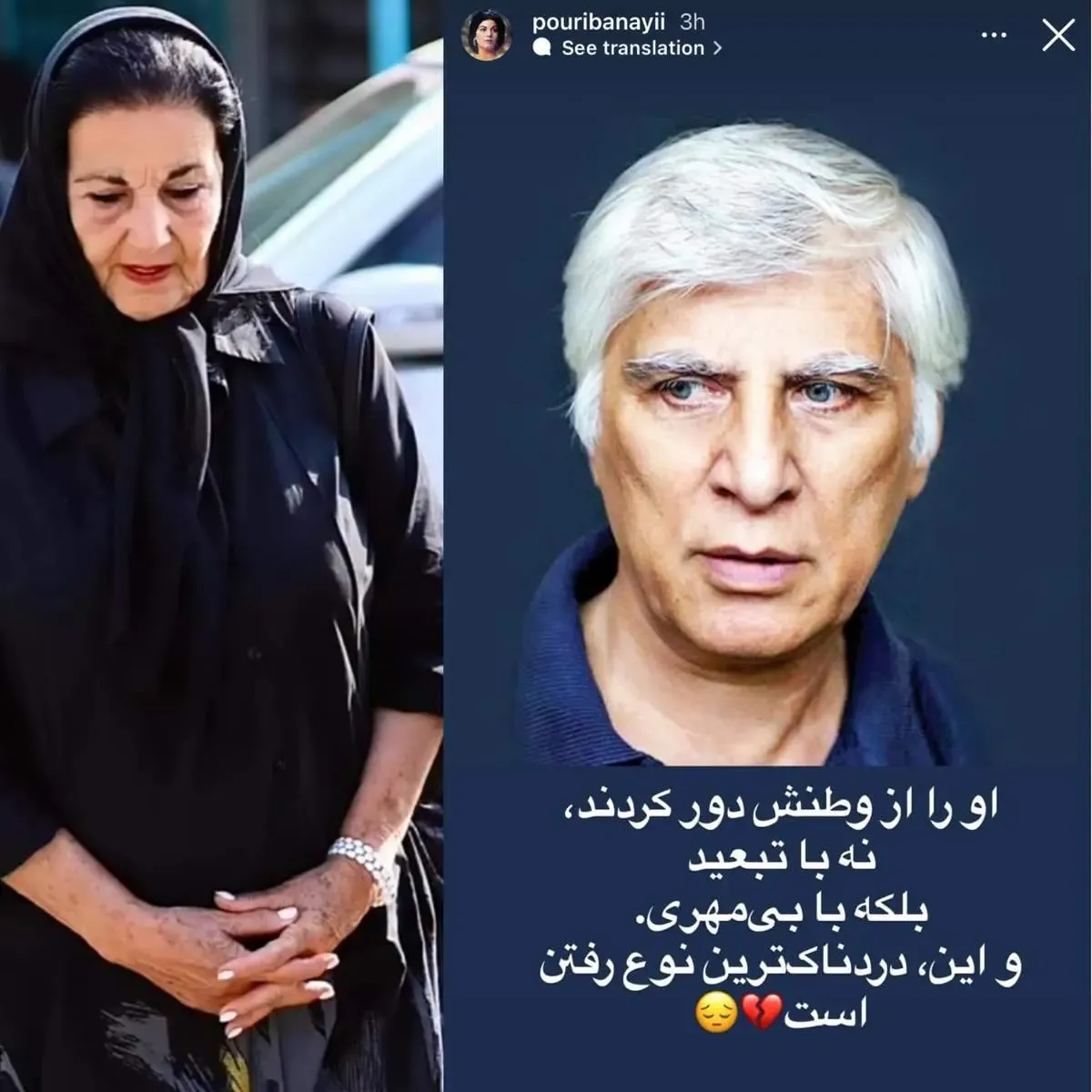 اندوه پوری بنایی از درگذشت بهرام بیضایی در غربت