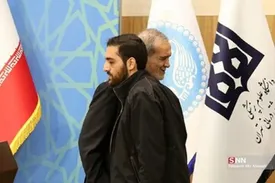 عامل اخلال در سخنرانی پزشکیان در کنار جلیلی/ عکس