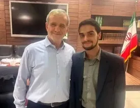 چهره جدید مشاور نسل زد دولت در جلسه کاری/ عکس