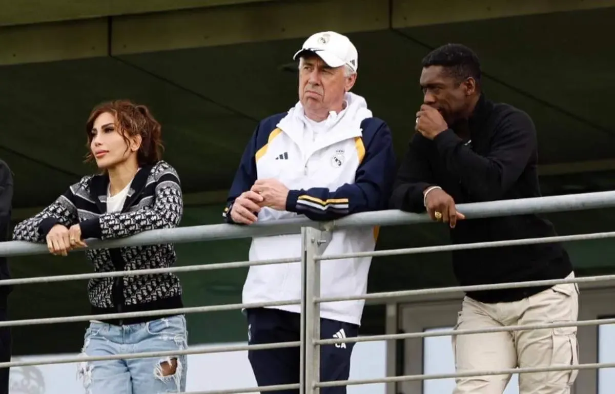 عکس‌/ یک زن ایرانی مهمان رئال مادرید؛ ملاقات ویژه با کارلو آنچلوتی