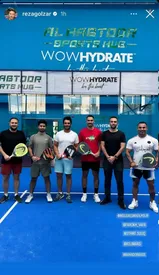 تمرین مشترک قهرمان بدنسازی با محمدرضا گلزار/ عکس