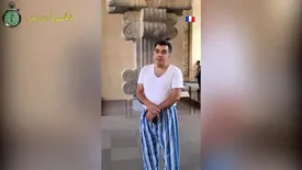 حضور یک ایرانی با پیژامه و عرقچین در موزه لوور/ فیلم