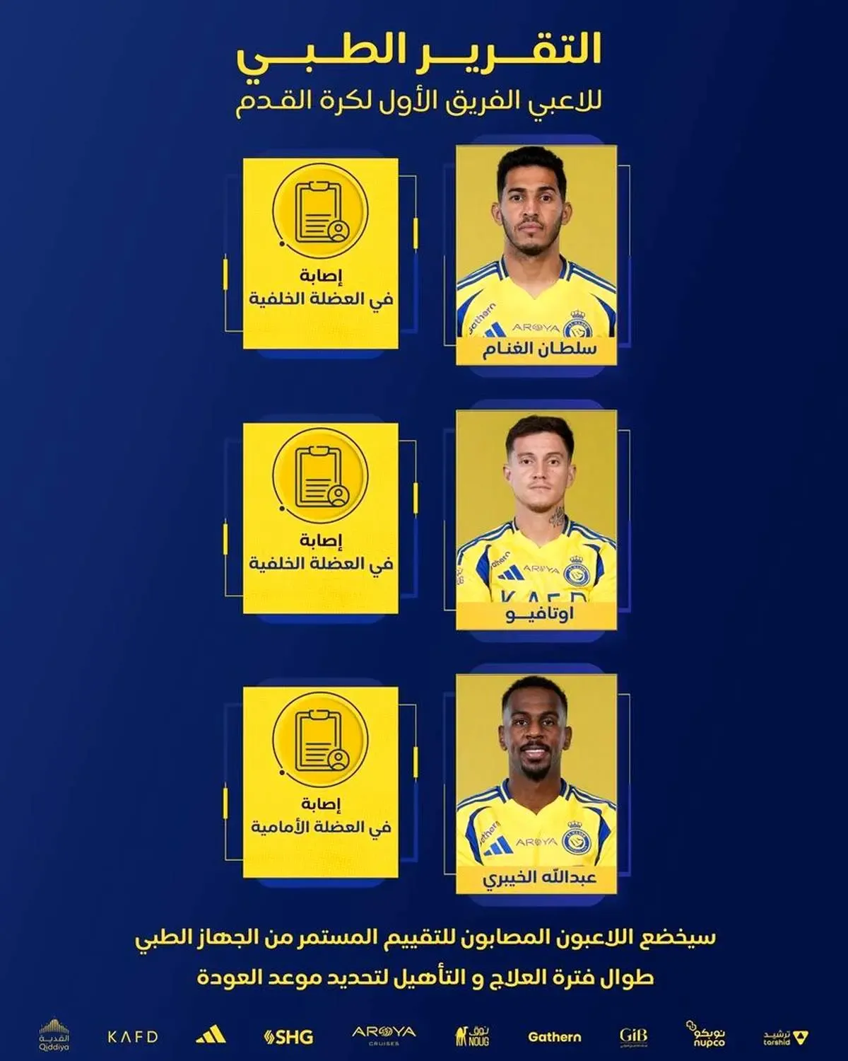 غیبت ۳ ستاره النصر مقابل پرسپولیس قطعی شد/ رونالدو به ایران می آید؟