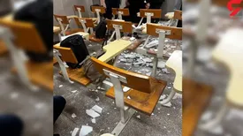 ریزش سقف دانشگاه روی سر دانشجویان/ عکس