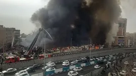 فیلیم هولناک از آتش‌سوزی جنت‌آباد از آسمان/ عکس قبل و بعد بازار را ببینید