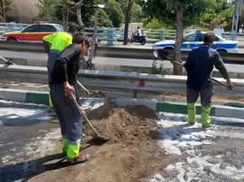 واژگونی تانکر حامل بنزین در شمال غرب تهران