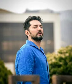 ژست جالب بهرام رادان کنار یک کانگورو/ عکس