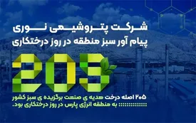 پتروشیمی نوری پیامآور سبز منطقه در روز درختکاری