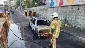 آتشسوزی پژو ۴۰۵ در بزرگراه مدرس/ ۲ سرنشین مصدوم شدند