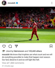 پست داغ اینستاگرامی محمد صلاح!