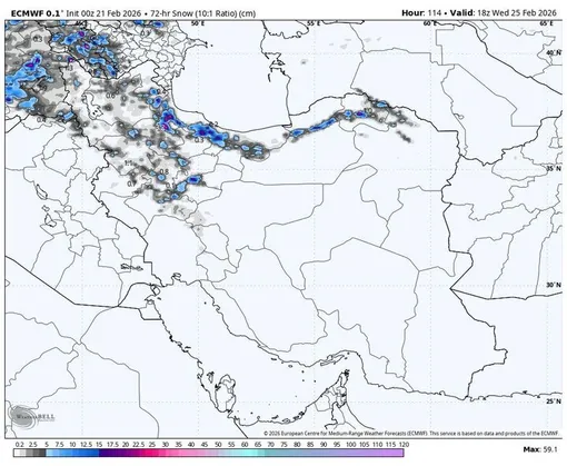 ورود دو سامانه بارشی نیرومند به کشور/ تهران از شنبه ۱۶ اسفند برف شدید دارد