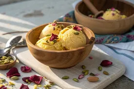 طرز تهیه بستنی سنتی زعفرانی خوشمزه و مجلسی برای روزهای گرم