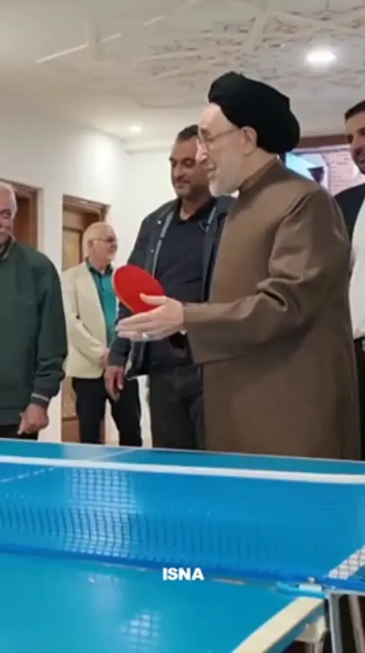 پینگ پنگ بازی کردن سید محمد خاتمی هوش مصنوعی است؟/ ببینید