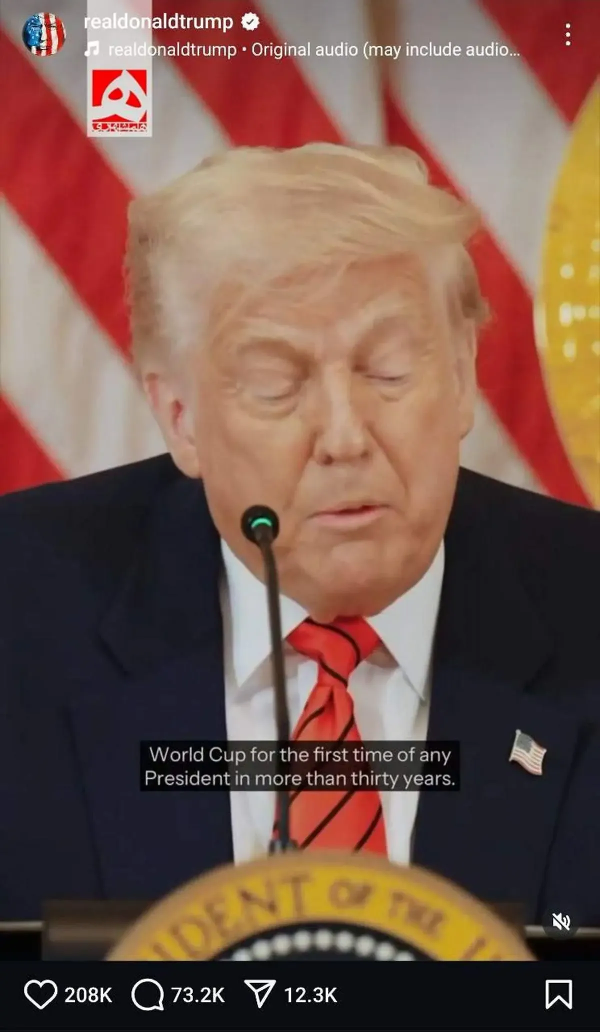 ۷۰هزار کامنت کاربران ایرانی پایِ پست ترامپ