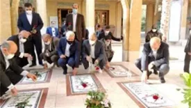 تجدید میثاق مشاور رییس جمهور با شهیدان انقلاب و دفاع مقدس در کنار قبور شهدای گمنام کیش