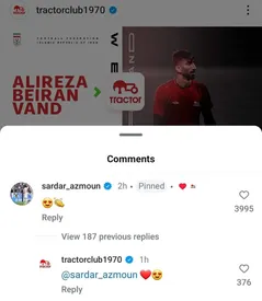 کامنت جالب سردار آزمون برای پیوستن بیرانوند به تراکتور/ عکس