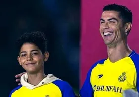 جورجینا و بچههای رونالدو تماشاگر بازی رونالدوی پسر+عکس