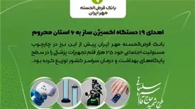 بانک قرض‌الحسنه مهر ایران ۱۹ دستگاه اکسیژن‌ساز اهدا کرد