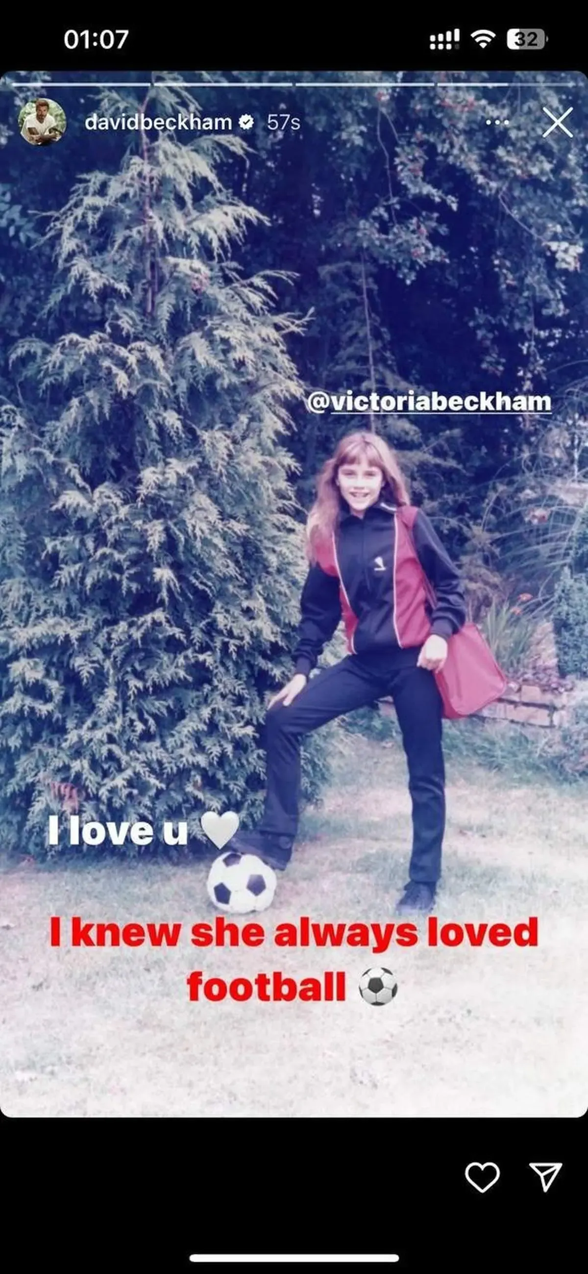 عکس/ استوری جدید دیوید بکام برای تولد همسرش