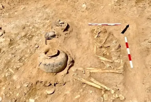 کشف قبر ۳۶۰۰ سالۀ یک «جنگجو» که با سلاح‌هایش دفن شده/ عکس