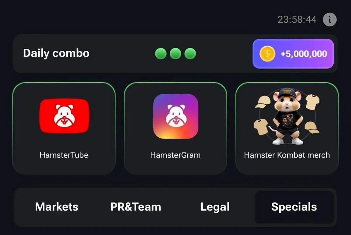 کارت‌های امروز همستر ۲۲ خرداد/ کد مورس تا ساعت ۲۲:۳۰ به وقت ایران