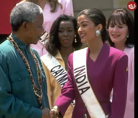 لحظه‌ای که ستاره بالیوود کنار اسطوره آزادی ایستاد/ تصویر کمتر دیده شده از ۳۱ سال پیش