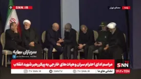 گعده حداد عادل و قالیباف در حاشیه مراسم ادای احترام به رهبر شهید/ عکس