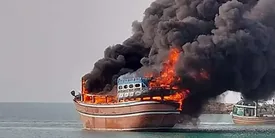 اتش در اسکله صیادی بندرعباس