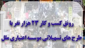 رونق کسب و کار  ۲۳ هزار نفر با طرح های تسهیلاتی موسسه اعتباری ملل