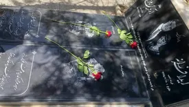 مسعود پزشکیان بر سر مزار زوج سنندجی هواپیمای اوکراینی/عکس