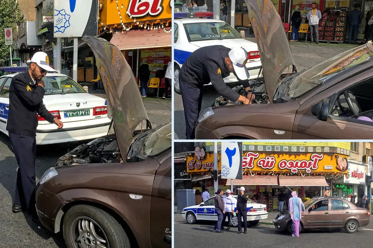 کمک پلیس وظیفه شناس به یک خانم/عکس