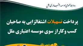 پرداخت تسهیلات اشتغالزایی به صاحبان کسب و کار از سوی موسسه اعتباری ملل