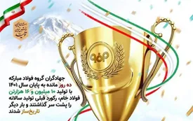 تاریخسازی گروه فولاد مباركه با عبور از تولید 10,000,000 تن فولاد خام