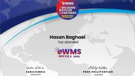 مدیرعامل پاکسان گواهینامه بینالمللی اجلاس جهانی بازاریابی را دریافت نمود