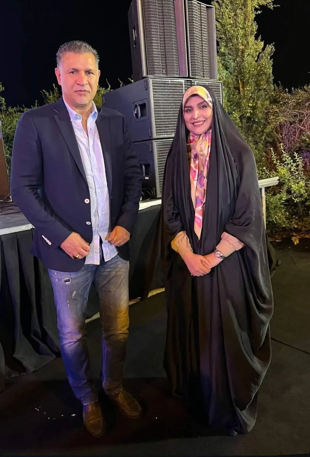 ملاقات علی دایی با مجری خانم تلویزیون/ عکس