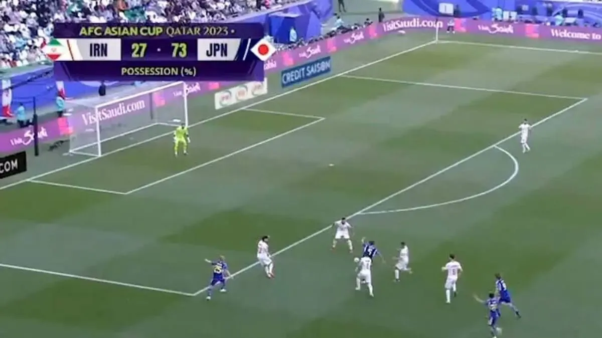 وضعیت عجیب خط دفاع ایران در صحنه‌ گل ژاپن/ عکس