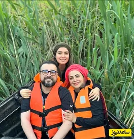 گشت و گذار سپند امیرسلیمانی و تازه عروسش به همراه کمند/ عکس