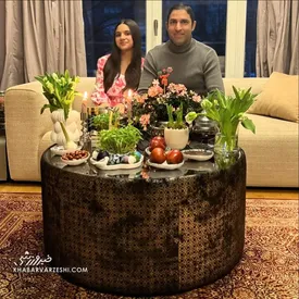 وحید هاشمیان و دخترش در کنار سفره هفت‌سین/ عکس