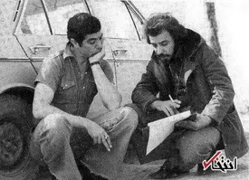 بهروز وثوقی در کنار علی حاتمی سال ۱۳۴۹/ عکس