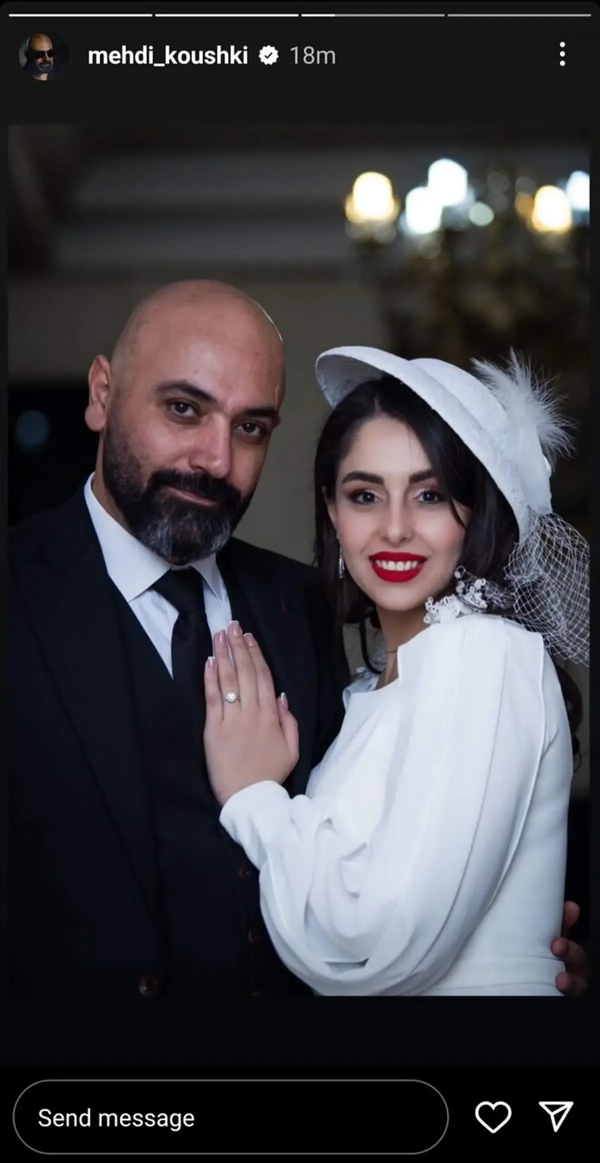 تصویری از مراسم ازدواج مهدی کوشکی با بازیگر تئاتر