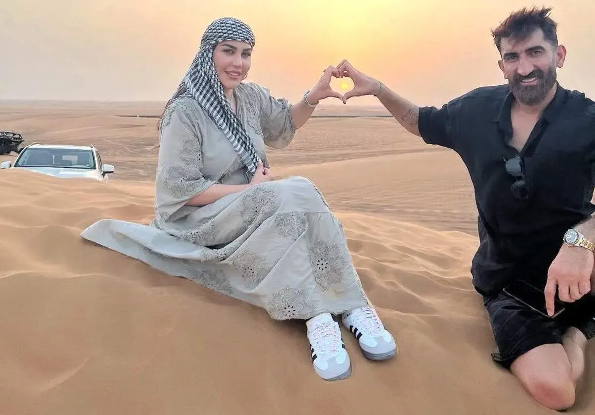 تصاویر مدلینگی علیرضا بیرانوند و اکرم خانم در دوبی جنجالی شد/ ببینید