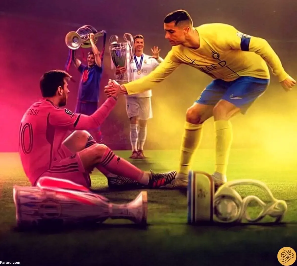 کریستیانو رونالدو دست در دست لیونل مسی!