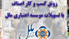 رونق کسب و کار اصناف با تسهیلات موسسه اعتباری ملل